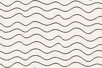 Wavy pattern background black doodle vector, simple design