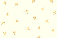 Doodle background, yellow star pattern design vector