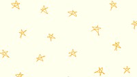 Computer wallpaper, star doodle pattern, yellow design vector