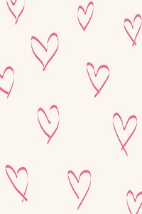 Cute background, pink heart pattern design vector