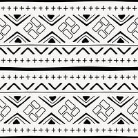 Ethnic seamless pattern background, black and white Aztec design, vector