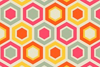 Retro colorful background, geometric hexagon shape vector