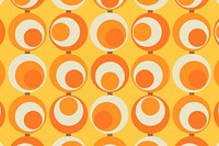 Retro orange background, geometric circle shape vector