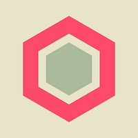 Retro honeycomb element, simple colorful clipart psd