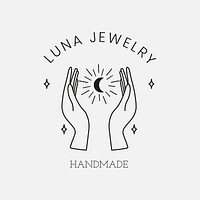 Mystical jewelry logo template, editable minimal design psd