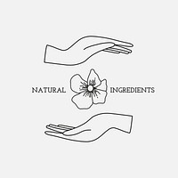 Aesthetic flower logo template psd, for natural health & wellness branding