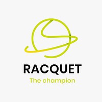 Racquet logo template, sports club business graphic in gradient design vector