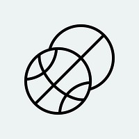 Basketball sports logo element, black minimal illustration vector
