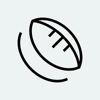Rugby sports logo element, black minimal illustration vector