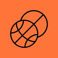 Basketball sports logo element, black illustration