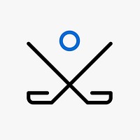 Hockey logo element, sports illustration in black design vector