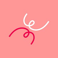 Pink scribble logo element,  colorful design vector