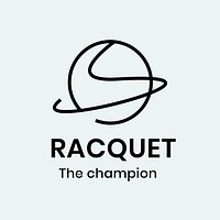 Racquet logo template, sports club business graphic in minimal design psd