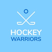 Hockey sports logo template, modern business branding graphic vector