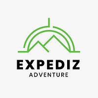 Adventure sports logo template, mountain climbing business graphic vector