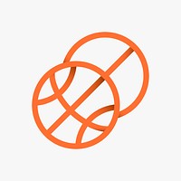 Basketball sports logo element, orange gradient illustration