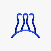 Bowling logo element, sports illustration in blue gradient design psd