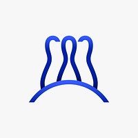 Bowling logo element, sports illustration in blue gradient design vector