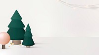 Cute Christmas desktop wallpaper, Xmas tree background vector