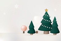 Cute 3D Christmas background, festive design vector