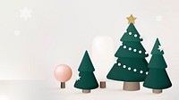 Cute Christmas computer wallpaper, Xmas tree background vector
