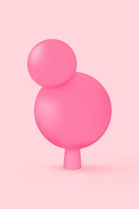 Pink lollipop, 3D sweet dessert psd