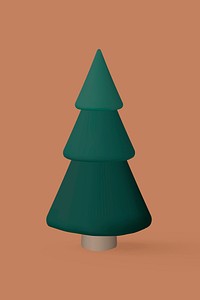 Christmas tree, cute 3D festive decoration vector