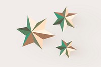 Gold 3D star, festive ornament vector