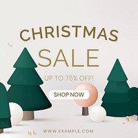 Christmas sale social media template, online shopping vector