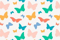 Cute butterfly background pattern, colorful design