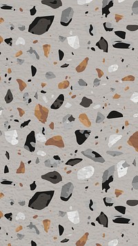 Terrazzo mobile wallpaper, aesthetic gray design vector