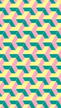 Green phone wallpaper, geometric pattern in pink vector