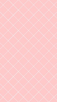 Pink phone, grid pattern, cute minimal design vector