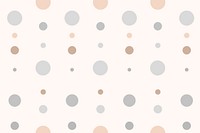 Aesthetic background, polka dot pattern in cream vector