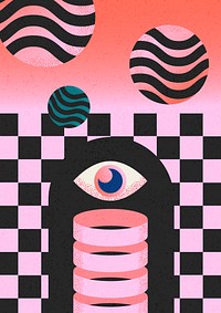 Optical illusion illustration, self reflection and mental health vector
