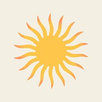 Retro sun badge, collage element, gradient graphic vector