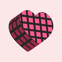 Pink heart geometric collage element vector