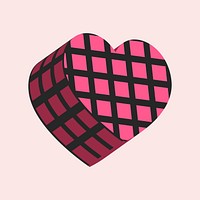 Pink heart geometric collage element psd