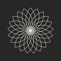 Mandala flower geometric shape, spiritual collage element psd