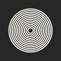 Hypnotic circles, geometric shaped collage element psd