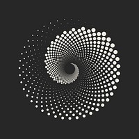 Halftone spiral geometric shape, hypnosis collage element vector