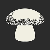 Retro mushroom shape, collage element vector
