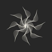 Mesh flower geometric shape graphic on black