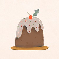 Christmas cake, hand drawn illustration