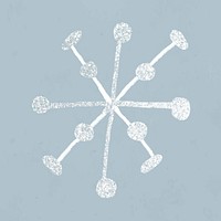 Christmas doodle, snowflake, cute illustration vector