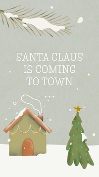 Christmas social media story template, winter holiday season vector