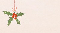 Holly desktop wallpaper, Christmas holidays illustration vector