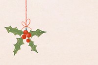 Holly background vector, Christmas holidays illustration