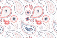 Pink paisley background, cute decorative pattern vector