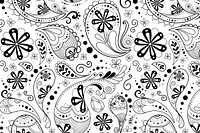 Paisley bandana pattern background, white illustration, abstract design vector